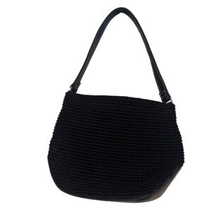 The SAK Crocheted Bag Black One Strap Zip Closure Mini L9.5*H7